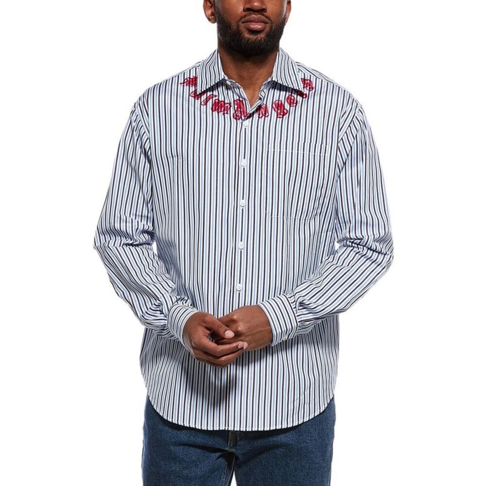 Palm Angels Mens  Button Shirt, White